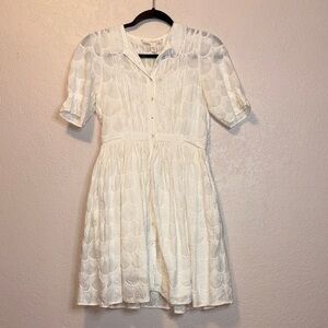 Anthropologie Carnation Lily Lily Rose White Cotton Dress Size 0